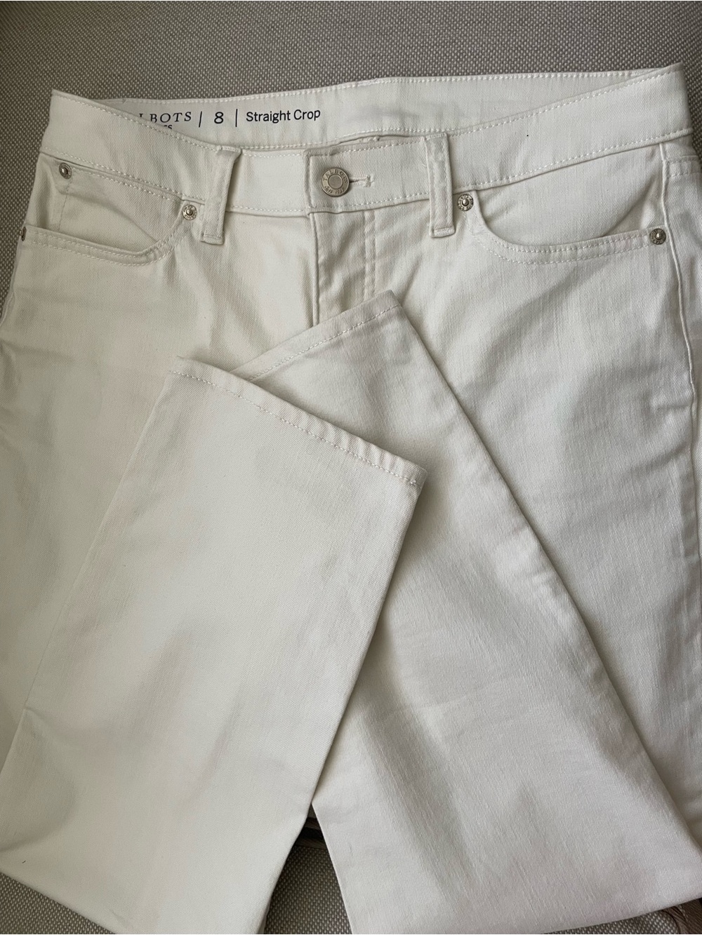 Talbots White Straight Crop Jeans